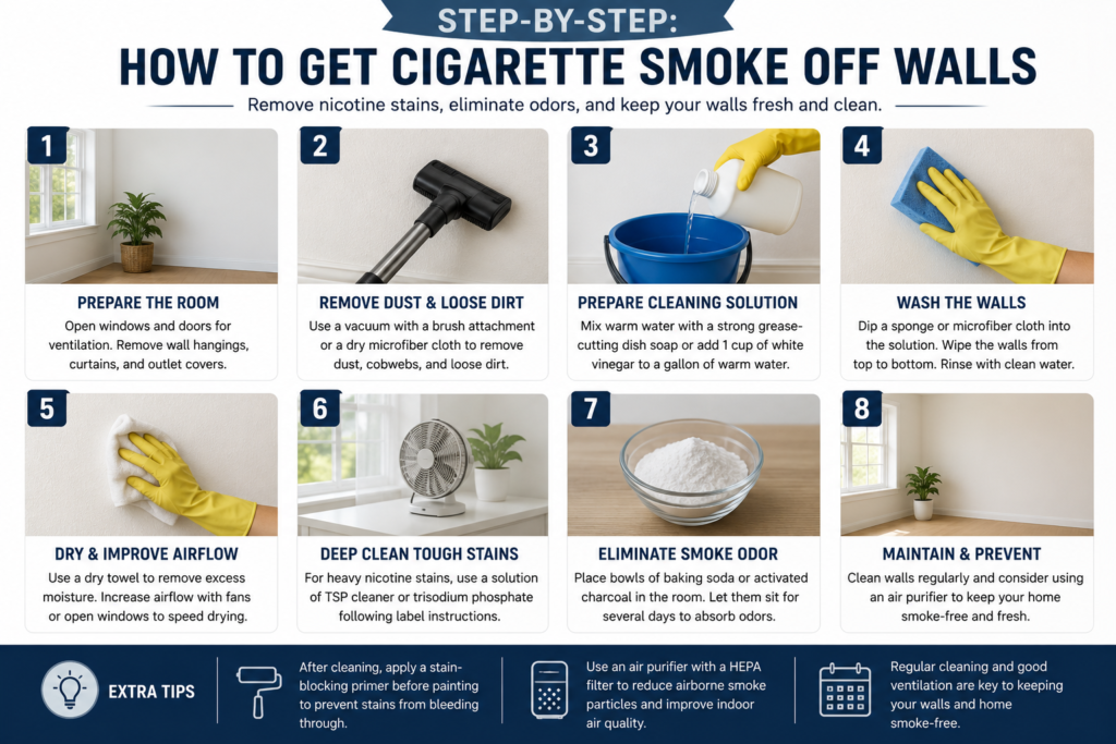 Step-by-Step How to Get Cigarette Smoke Off Walls