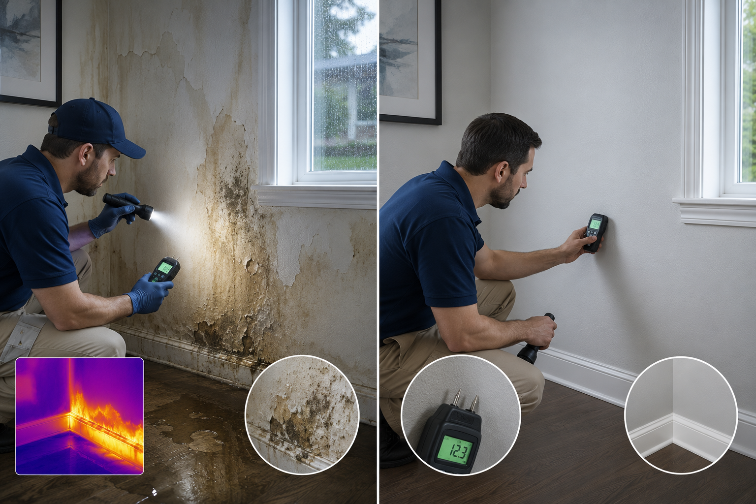 how to detect water damage in walls